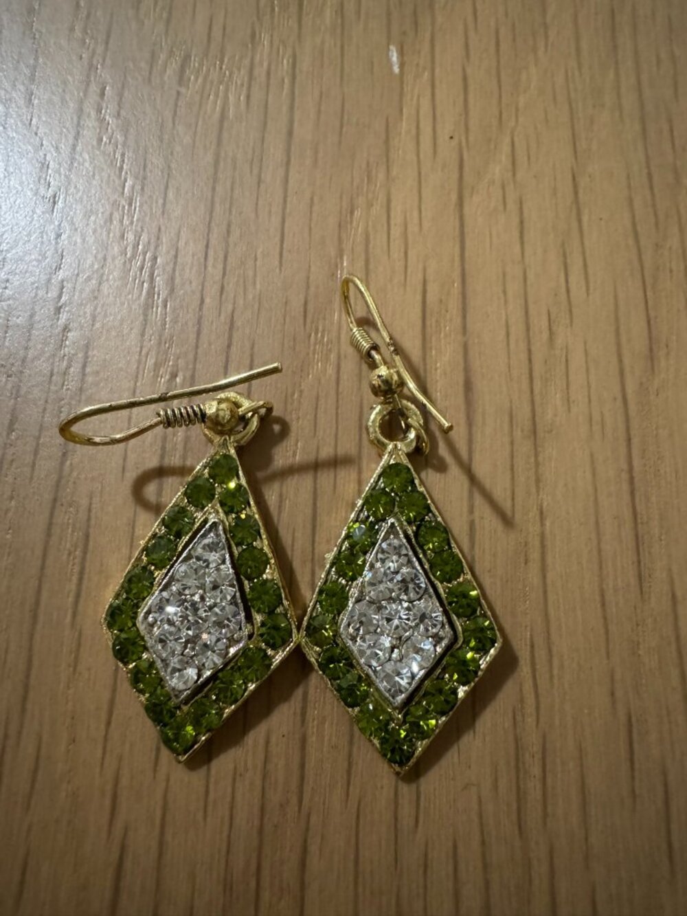 rhinestone pave argyle drop earrings